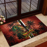 One Love Trinidad And Tobago Rubber Doormat Rastafarian Lion Reggae Grunge Style