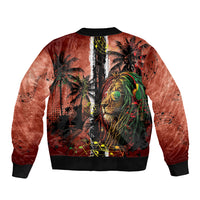 One Love Trinidad And Tobago Sleeve Zip Bomber Jacket Rastafarian Lion Reggae Grunge Style