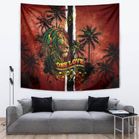 One Love Trinidad And Tobago Tapestry Rastafarian Lion Reggae Grunge Style