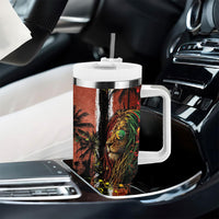 One Love Trinidad And Tobago Tumbler With Handle Rastafarian Lion Reggae Grunge Style
