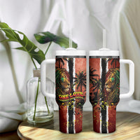 One Love Trinidad And Tobago Tumbler With Handle Rastafarian Lion Reggae Grunge Style