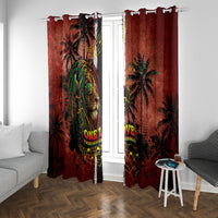 One Love Trinidad And Tobago Window Curtain Rastafarian Lion Reggae Grunge Style