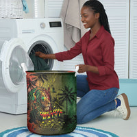 One Love Afro Haiti Laundry Basket Rastafarian Lion Reggae Grunge Style