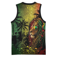 One Love Afro Haiti Basketball Jersey Rastafarian Lion Reggae Grunge Style