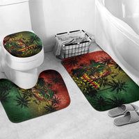 One Love Afro Haiti Bathroom Set Rastafarian Lion Reggae Grunge Style