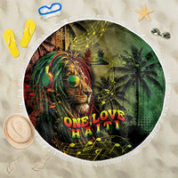One Love Afro Haiti Beach Blanket Rastafarian Lion Reggae Grunge Style