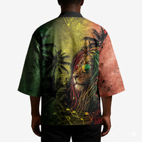 One Love Afro Haiti Kimono Rastafarian Lion Reggae Grunge Style