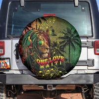 One Love Afro Haiti Spare Tire Cover Rastafarian Lion Reggae Grunge Style