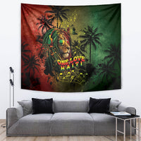 One Love Afro Haiti Tapestry Rastafarian Lion Reggae Grunge Style