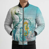 Bahamas Seahorse Bomber Puffer Jacket Ocean Spirit - Wonder Print Shop