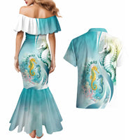 Bahamas Seahorse Couples Matching Mermaid Dress and Hawaiian Shirt Ocean Spirit - Wonder Print Shop