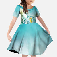 Bahamas Seahorse Family Matching Off Shoulder Maxi Dress and Hawaiian Shirt Ocean Spirit - Wonder Print Shop