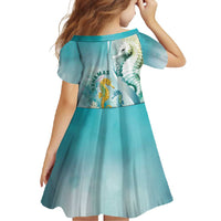 Bahamas Seahorse Family Matching Off Shoulder Maxi Dress and Hawaiian Shirt Ocean Spirit - Wonder Print Shop