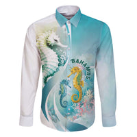Bahamas Seahorse Family Matching Puletasi and Hawaiian Shirt Ocean Spirit - Wonder Print Shop