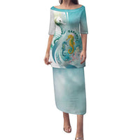 Bahamas Seahorse Family Matching Puletasi and Hawaiian Shirt Ocean Spirit - Wonder Print Shop