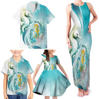 Bahamas Seahorse Family Matching Tank Maxi Dress and Hawaiian Shirt Ocean Spirit - Wonder Print Shop