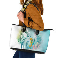 Bahamas Seahorse Leather Tote Bag Ocean Spirit - Wonder Print Shop