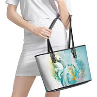 Bahamas Seahorse Leather Tote Bag Ocean Spirit - Wonder Print Shop