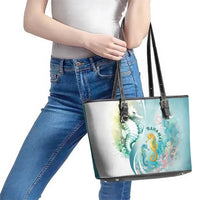Bahamas Seahorse Leather Tote Bag Ocean Spirit - Wonder Print Shop