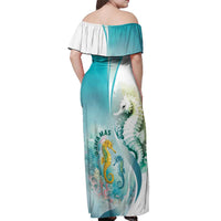 Bahamas Seahorse Off Shoulder Maxi Dress Ocean Spirit - Wonder Print Shop