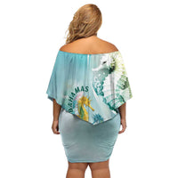 Bahamas Seahorse Off Shoulder Short Dress Ocean Spirit - Wonder Print Shop