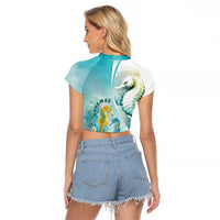 Bahamas Seahorse Raglan Cropped T Shirt Ocean Spirit - Wonder Print Shop