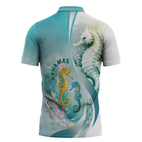 Bahamas Seahorse Zipper Polo Shirt Ocean Spirit - Wonder Print Shop