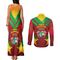 Suriname Emancipation Day Couples Matching Tank Maxi Dress and Long Sleeve Button Shirt Wan Switi Keti Koti - Wonder Print Shop