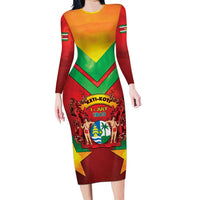 Suriname Emancipation Day Long Sleeve Bodycon Dress Wan Switi Keti Koti - Wonder Print Shop