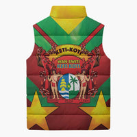 Suriname Emancipation Day Sleeveless Puffer Jacket Wan Switi Keti Koti - Wonder Print Shop