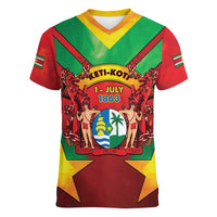 Suriname Emancipation Day Women V-Neck T-Shirt Wan Switi Keti Koti - Wonder Print Shop