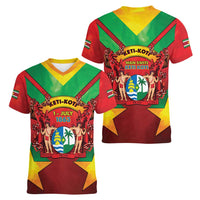 Suriname Emancipation Day Women V-Neck T-Shirt Wan Switi Keti Koti - Wonder Print Shop