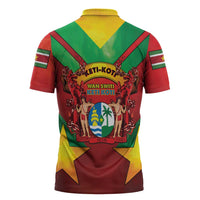 Suriname Emancipation Day Zipper Polo Shirt Wan Switi Keti Koti - Wonder Print Shop