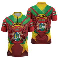 Suriname Emancipation Day Zipper Polo Shirt Wan Switi Keti Koti - Wonder Print Shop