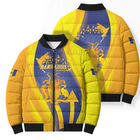 Barbados Emancipation Day Bomber Puffer Jacket Freedom And Unity - Wonder Print Shop