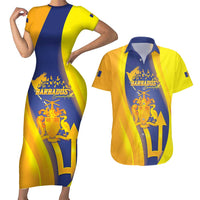 Barbados Emancipation Day Couples Matching Short Sleeve Bodycon Dress and Hawaiian Shirt Freedom And Unity - Wonder Print Shop