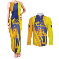 Barbados Emancipation Day Couples Matching Tank Maxi Dress and Long Sleeve Button Shirt Freedom And Unity - Wonder Print Shop