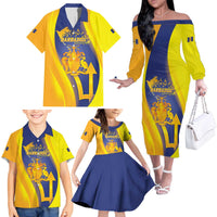 Barbados Emancipation Day Family Matching Off The Shoulder Long Sleeve Dress and Hawaiian Shirt Freedom And Unity - Wonder Print Shop