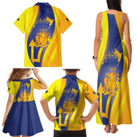 Barbados Emancipation Day Family Matching Tank Maxi Dress and Hawaiian Shirt Freedom And Unity - Wonder Print Shop