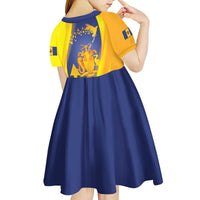 Barbados Emancipation Day Kid Short Sleeve Dress Freedom And Unity - Wonder Print Shop