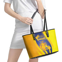 Barbados Emancipation Day Leather Tote Bag Freedom And Unity - Wonder Print Shop