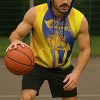 Barbados Emancipation Day Sleeveless Zip Hoodie Freedom And Unity - Wonder Print Shop