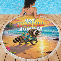 Hot Jimothy Summer Beach Blanket Funny Seattle Raccoon