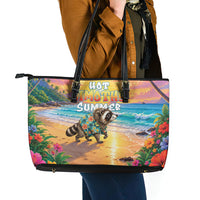 Hot Jimothy Summer Leather Tote Bag Funny Seattle Raccoon