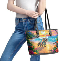Hot Jimothy Summer Leather Tote Bag Funny Seattle Raccoon