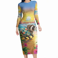 Hot Jimothy Summer Long Sleeve Bodycon Dress Funny Seattle Raccoon