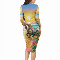 Hot Jimothy Summer Long Sleeve Bodycon Dress Funny Seattle Raccoon