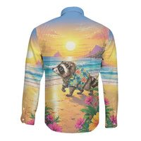 Hot Jimothy Summer Long Sleeve Button Shirt Funny Seattle Raccoon