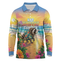Hot Jimothy Summer Long Sleeve Polo Shirt Funny Seattle Raccoon