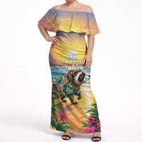 Hot Jimothy Summer Off Shoulder Maxi Dress Funny Seattle Raccoon